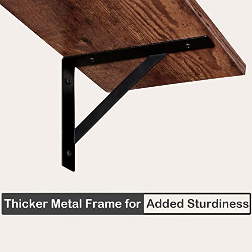 Wall Shelves 23.6" Long Floating Shelves with Metal Brackets (2 Count)