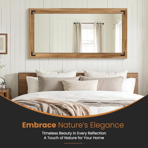 Wood Framed Full Length Mirror for Wall