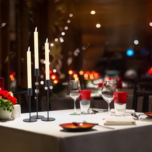 Black Candlestick Holders Bulk for Taper Candles Decorative Metal Candelabra Candle Holders Fit 0.8 Inch Diameter Candles Gold Taper Candle Stands for Wedding Home Party Table Decor (54 Count)