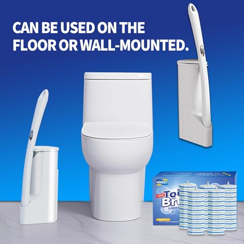 Disposable Toilet Brush Cleaning System with 50pcs Refills Pads Replacement Heads