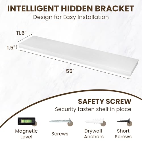 55 Inch Floating Shelves for Wall