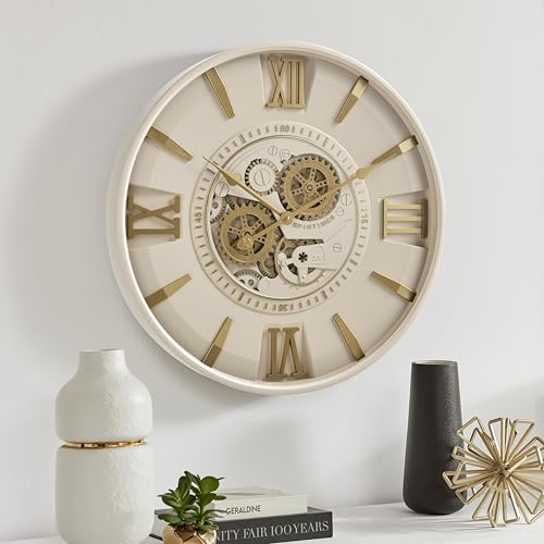 Mid Century Modern 24 Inch Moving Gear Walll Clock