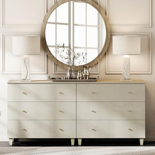 Dresser with 6 Drawers for Bedroom