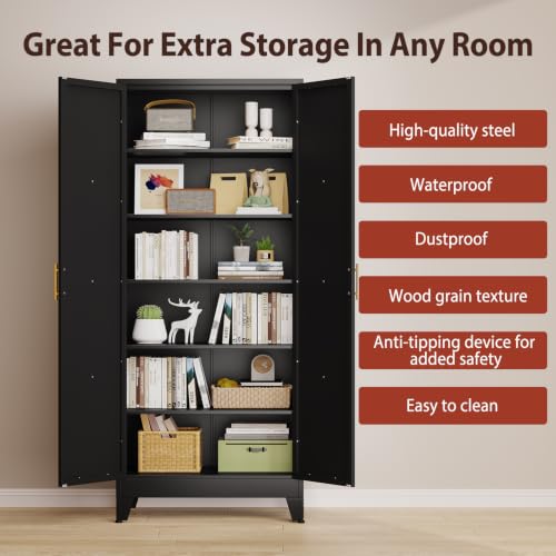 75" H Tall Kitchen Storage Cabinet with Doors