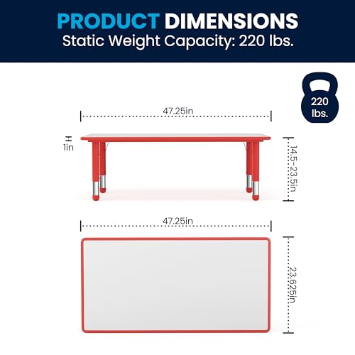 Kids 47.25x23.6 in Plastic Activity Table