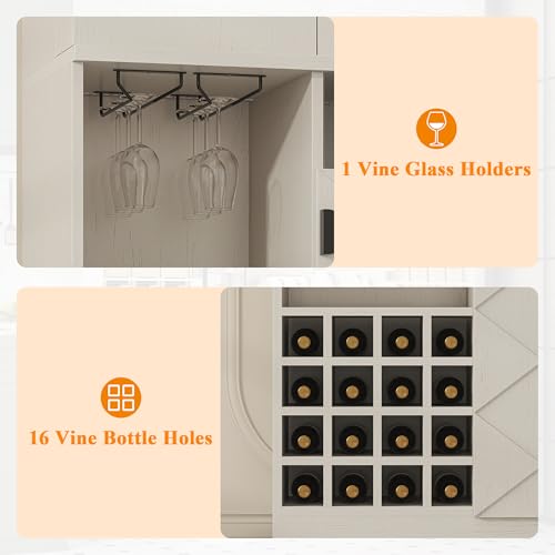 72" Tall Wine Bar Cabinet with LED Light