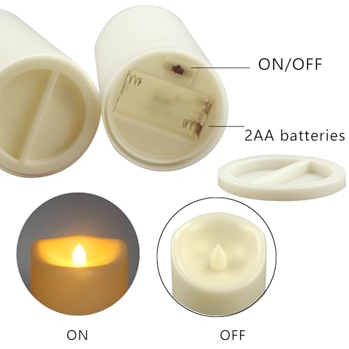 Outdoor Battery Operated Flameless LED Pillar Candles w (4 Count)