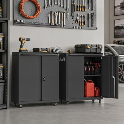 Metal Storage Cabinet with Wheels