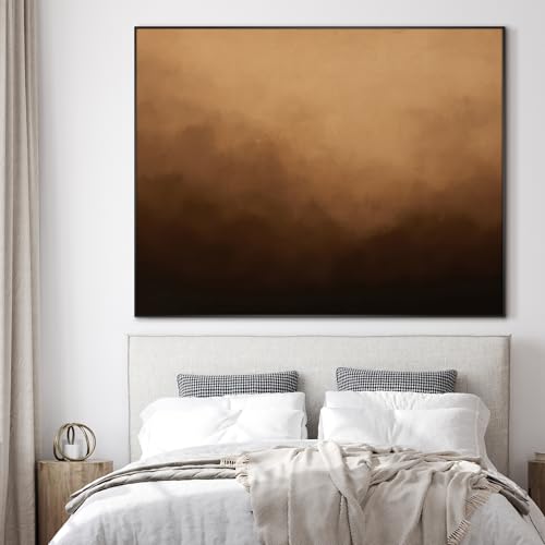 46"x60" Extra Large Framed Wall Art Warm Earth Tones Abstract Landscape Illustration for Home Living Room Bedroom Decor