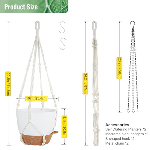 10 inch Self Watering Hanging Planters (2 Count)