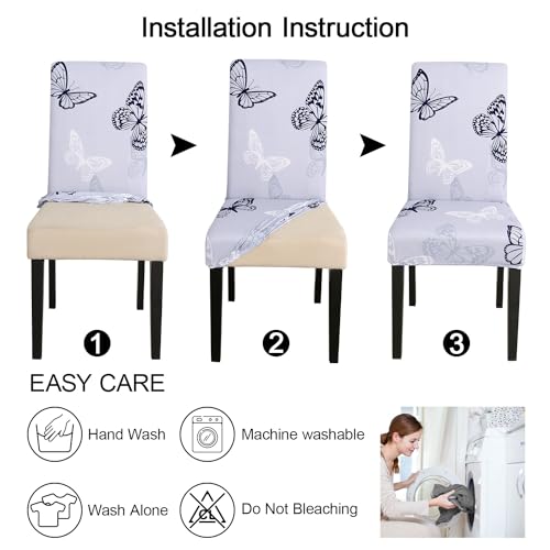 Pattern Chair Covers for Dining Room Set of 6