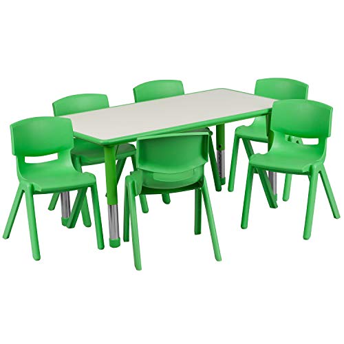 Kids 47.25x23.6 in Activity Table with 6 Chairs