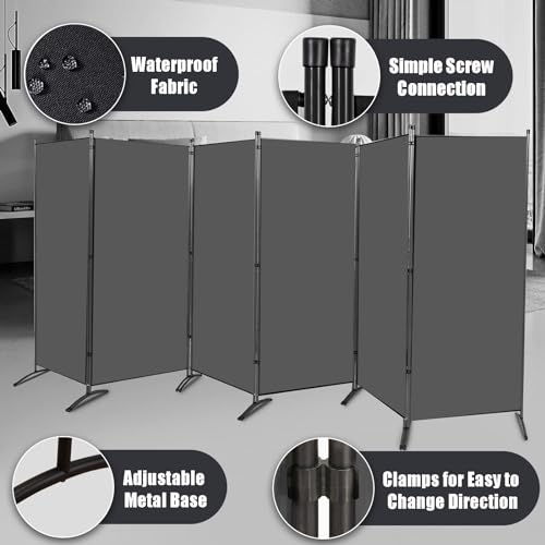 Room Divider Folding Privacy Screens (6 Count)