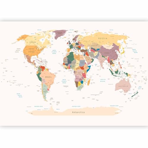 Premium Wall Mural World Map 118x83 in (6 Count)