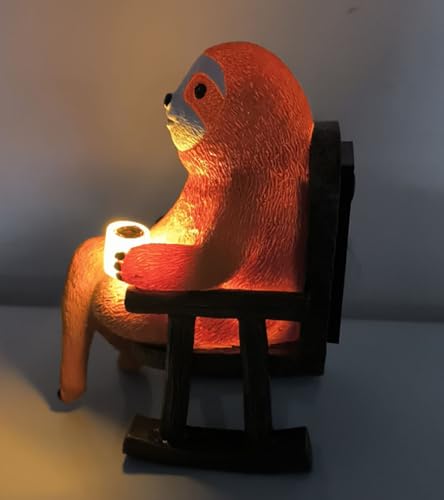 Cute Sloth Solar Light Fairy Garden Accessories Sloth Garden Decor Outdoor Figurine Lights Micro Landscape Halloween Decorations Christmas for Patio Yard Lawn Porch Gifts for Women