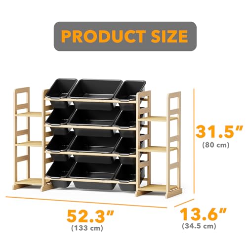 Toy Storage Organizer with 6 Shelves and 12 Bins