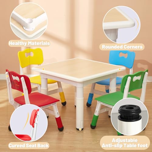 Kids Table and 4 Chairs Set for Ages 3