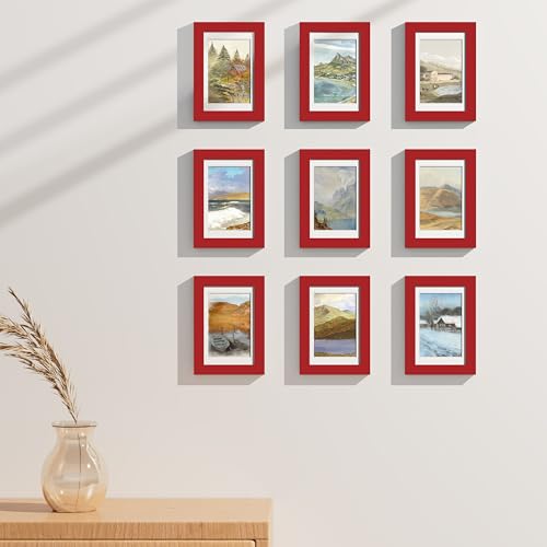 4x6 Picture Frames Set of 9 for Wall or Tabletop Display (9 Count)