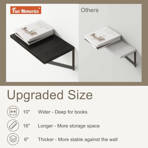 Black Floating Shelves 16 Inch Long