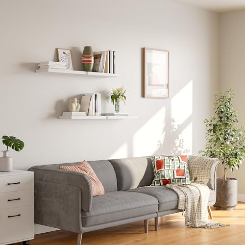 16’’White Floating Shelves for Wall Set of 4 (4 Count)