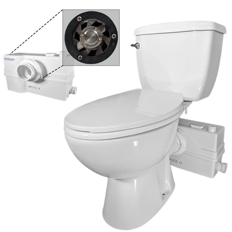 800W 1+HP American Elongated Macerating Toilet Kit with Macerator Pump for Basement Toilet System