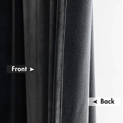 Black Blackout Velvet Curtains Drapes 72 Inch Long 52"x72" Bedroom (2 Count)