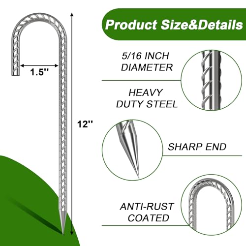 Rebar Stakes 12 Inch J Hook (32 Count)