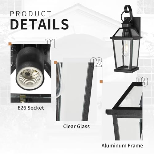 17" Dusk to Dawn Outdoor Light Fixture Wall Mount