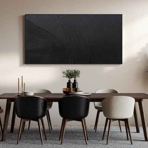 Large Black Abstract Wall Art Modern Hand