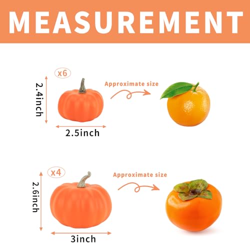 10Pcs Fake Pumpkins Fall Thanksgiving Decorations