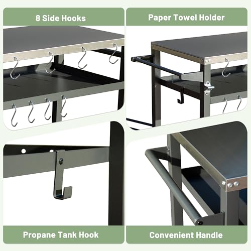 Domi 3 Shelf Outdoor Grill Table