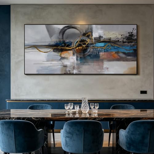 Abstract Wall Art for Men Large Framed Canvas Picture in Greys