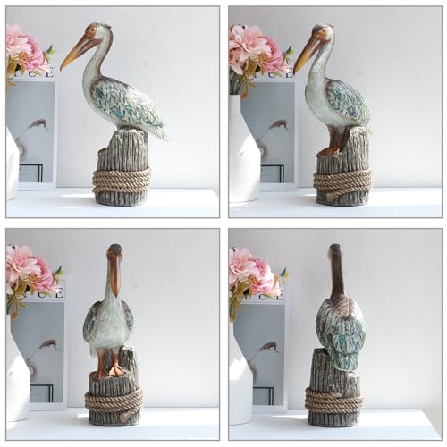 Standing Pelican Statue and Sculpture Coastal Decor
