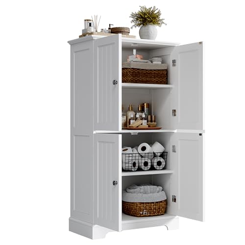 Bathroom Floor Cabinet with Adjustable Shelves