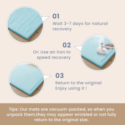 Baby Play Mat for Floor 1.3" Thick Memory Foam Play Mat 59"×71" Tummy Time Crawling with Non