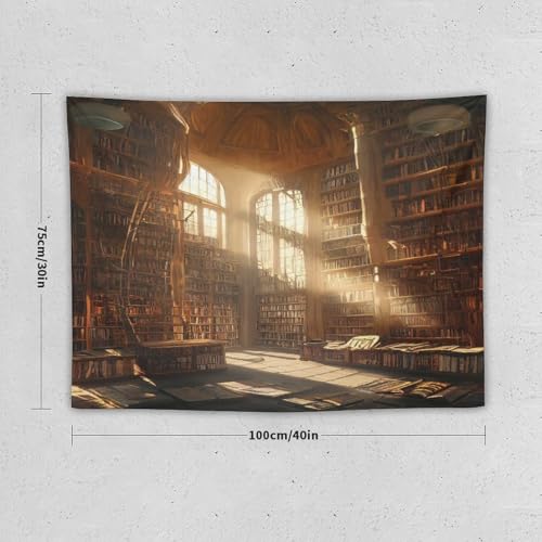 Retro Bookshelf Tapestry