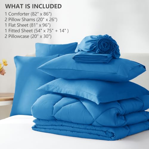 Full Comforter Set 82"x86" Royal Blue