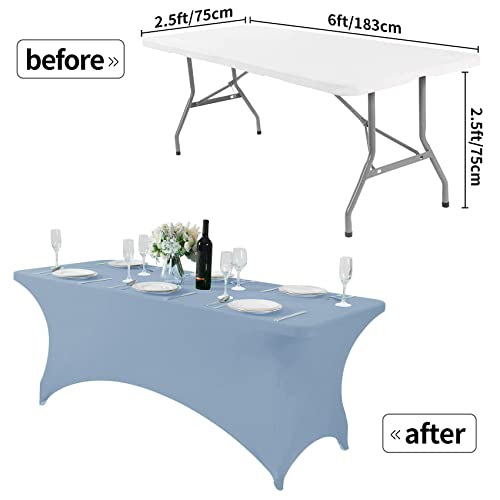 Spandex Table Cover for 6Ft or 4fT or 8ft Table Universal Fitted Stretch Tablecloth for Party