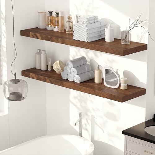 36 x 12 Deep Floating Shelves Wall Mounted Set of 1 Walnut