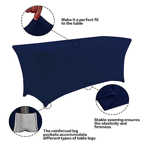 8FT Table Cloth for Rectangular Spandex Jean Blue Table Cover