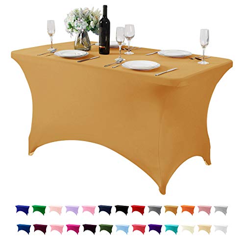 Spandex Table Cover for 4FT Table Universal Fitted Stretch Tablecloth for Party
