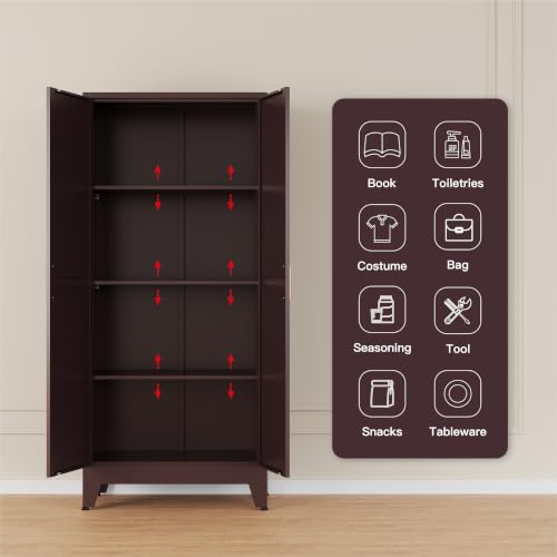 61" Tall Farmhouse Metal Pantry Cabinet