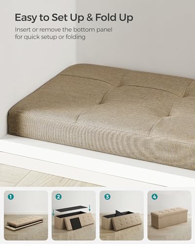 43.3 Inches Folding Storage Ottoman Bench
