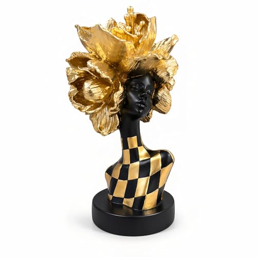 Golden African Woman Statue