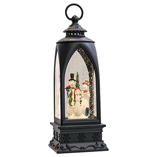12” Christmas Snow Globe Lantern Snowman with Music & Timer