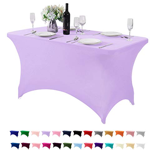 Spandex Table Cover for 4FT or 6ft or 8ft Table Universal Fitted Stretch Tablecloth for Party