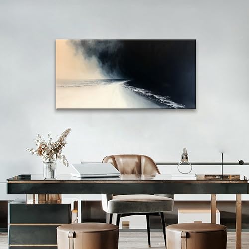 Abstract Wall Art For Living Room Black And White Wall Art Print Modern Canvas Art Wall Decor Painting Print Abstract Art Pictures For Bedroom Apartment Office Ready To Hang 24" X 48"