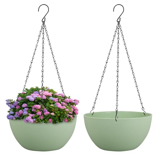 8 inch Small Hanging Planters Plant Pots for Indoor Outdoor Plants (2 Count)