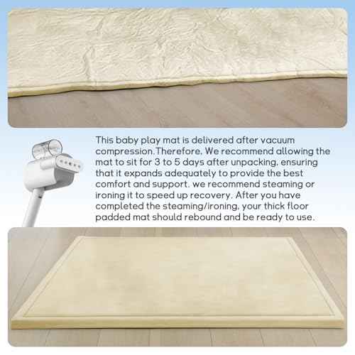 Baby Play Mat for Floor Nursery Rug Muscle Mat Area Rug Playroom Rug 71"x79" Playpen Mat Elastic Foam 1.3" Thick Crawling Mat for Babies