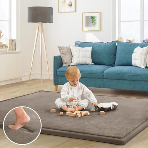 Baby Play Mat for Floor Nursery Rug Muscle Mat Area Rug Playroom Rug 59"x71" Playpen Mat Elastic Foam 1.3" Thick Crawling Mat for Babies
